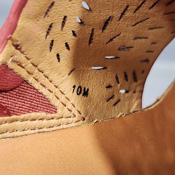 Baretraps Barb Wedge Sandals Size 10 M Chili Red Round Toe Slip On Slide - Picture 9 of 14